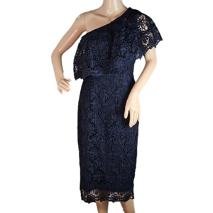 Nanette Lepore Lace Overlay One Shoulder Dress Size 2